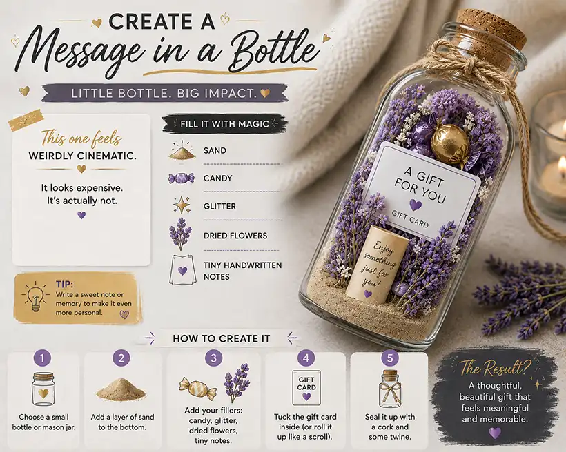 Create gift message in a bottle