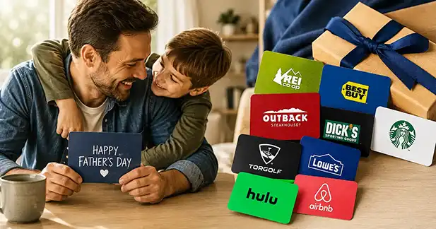 Handpicked Father’s Day gift cards for shopping dining and entertainment