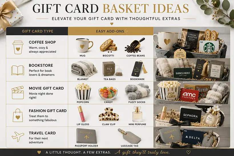 Gift card in a mini themed basket