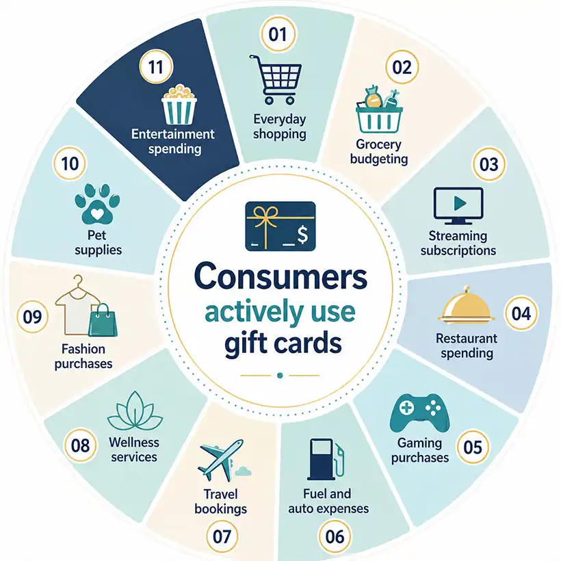 Gift cards mostly used in usa